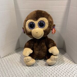 Ty Plush Monkey with Brown and Cream Fur Coconut